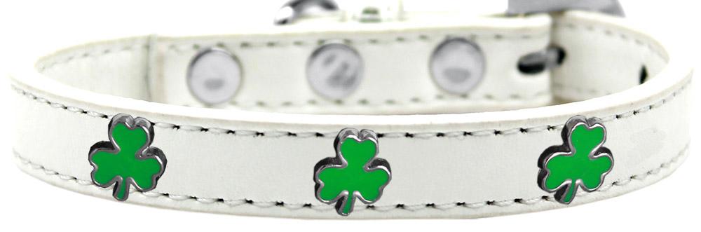 Shamrock Widget Dog Collar White Size 18