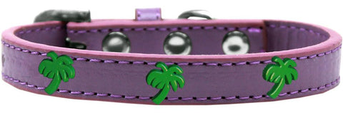 Green Palm Tree Widget Dog Collar Lavender Size 12