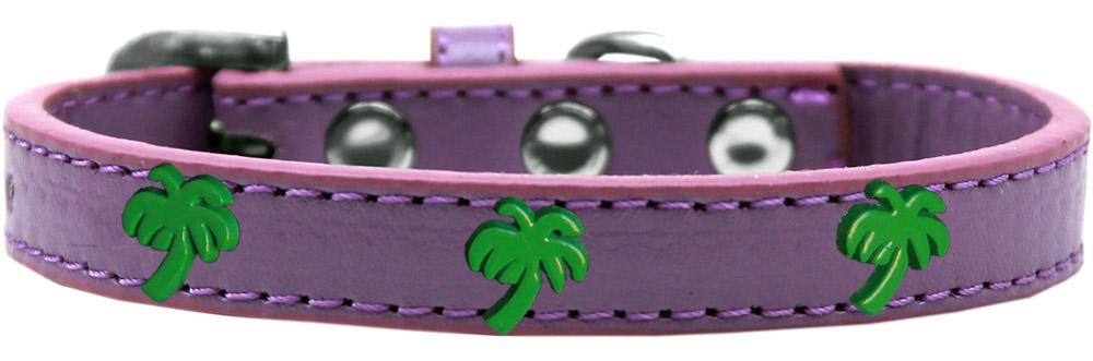 Green Palm Tree Widget Dog Collar Lavender Size 16