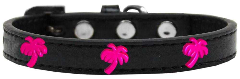 Pink Palm Tree Widget Dog Collar Black Size 12