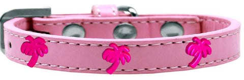 Pink Palm Tree Widget Dog Collar Light Pink Size 18