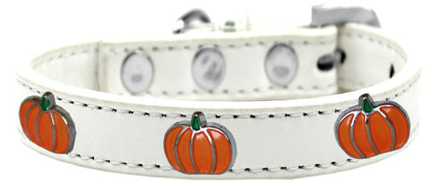 Pumpkin Widget Dog Collar White Size 10