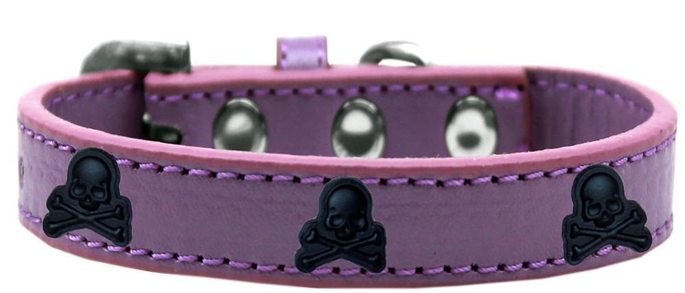 Skull Widget Dog Collar Lavender Size 12