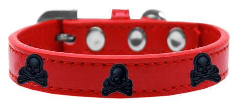 Skull Widget Dog Collar Red Size 10