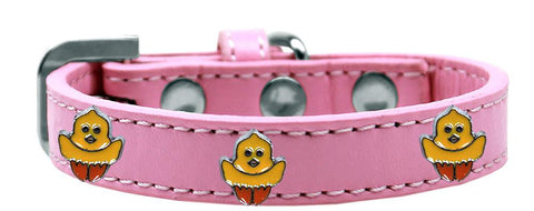 Chickadee Widget Dog Collar Light Pink Size 16