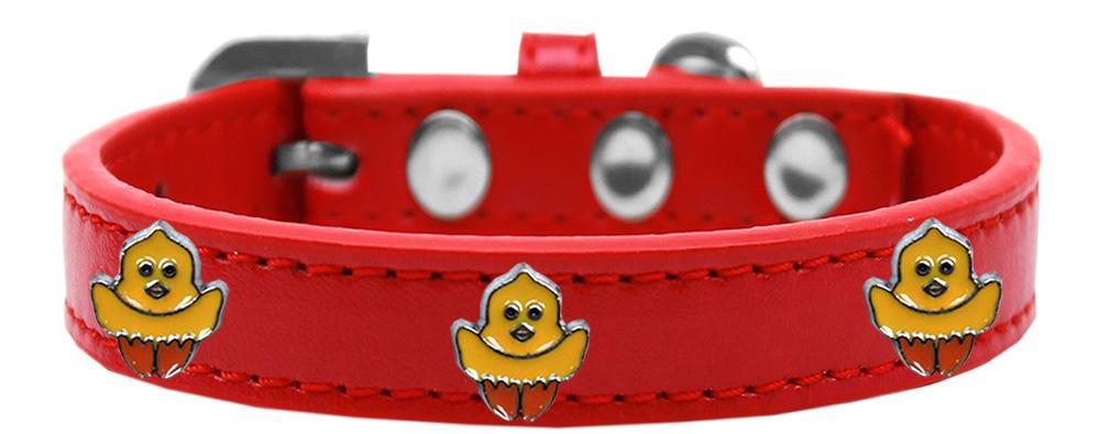 Chickadee Widget Dog Collar Red Size 10