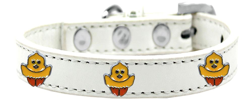 Chickadee Widget Dog Collar White Size 10