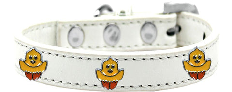 Chickadee Widget Dog Collar White Size 10