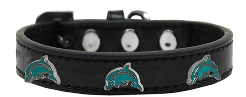 Dolphin Widget Dog Collar Black Size 10