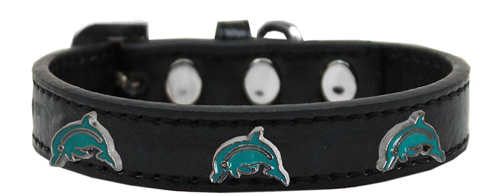 Dolphin Widget Dog Collar Black Size 18