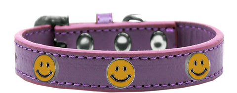 Happy Face Widget Dog Collar Lavender Size 10