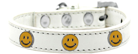 Happy Face Widget Dog Collar White Size 20