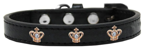 Gold Crown Widget Dog Collar Black Size 12