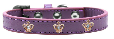 Gold Crown Widget Dog Collar Lavender Size 10