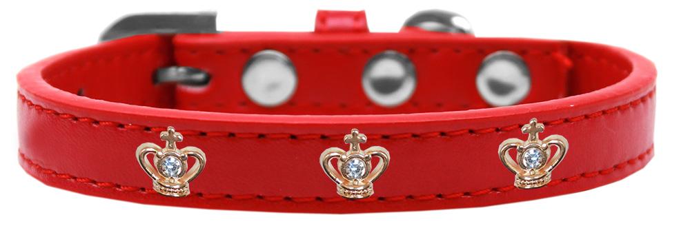 Gold Crown Widget Dog Collar Red Size 10