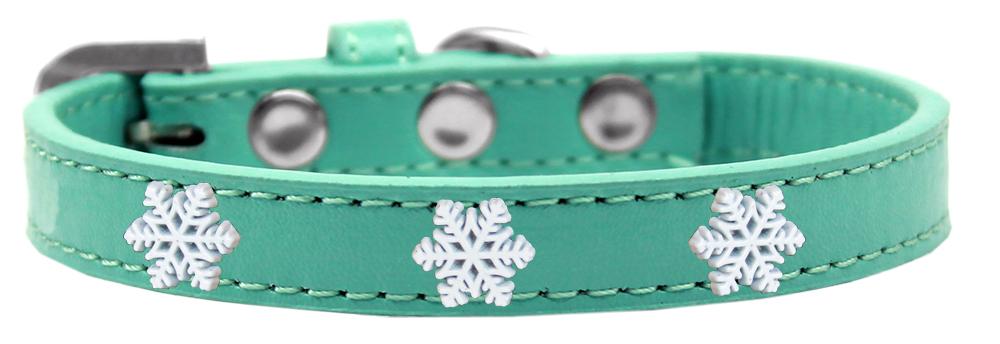 Snowflake Widget Dog Collar Aqua Size 10