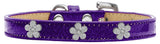 Silver Flower Widget Dog Collar Purple Ice Cream Size 12