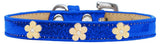 Gold Flower Widget Dog Collar Blue Ice Cream Size 10