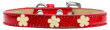 Gold Flower Widget Dog Collar Red Ice Cream Size 20