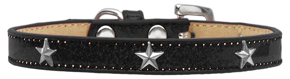 Silver Star Widget Dog Collar Black Ice Cream Size 10