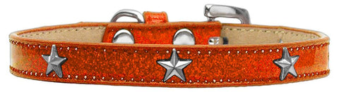 Silver Star Widget Dog Collar Orange Ice Cream Size 12