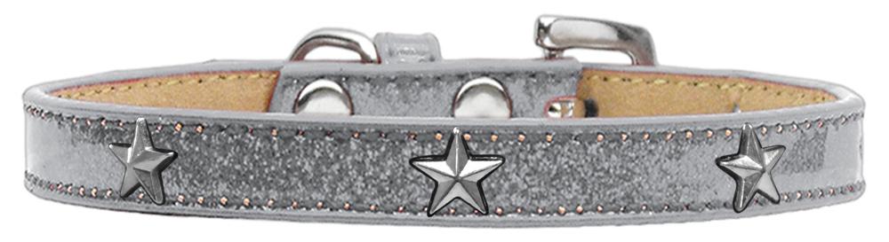 Silver Star Widget Dog Collar Silver Ice Cream Size 10