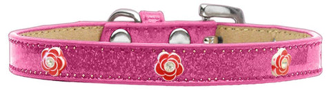 Red Rose Widget Dog Collar Pink Ice Cream Size 10