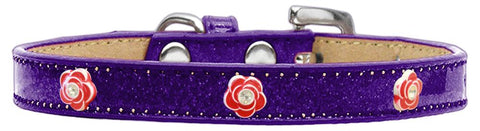 Red Rose Widget Dog Collar Purple Ice Cream Size 12