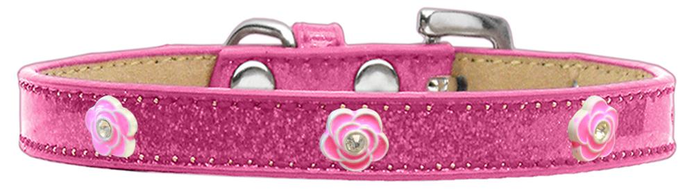 Bright Pink Rose Widget Dog Collar Pink Ice Cream Size 10