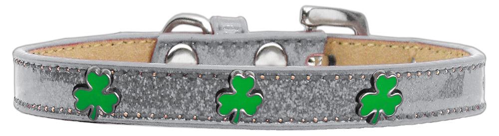 Shamrock Widget Dog Collar Silver Ice Cream Size 10