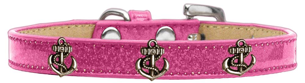 Bronze Anchor Widget Dog Collar Pink Ice Cream Size 18