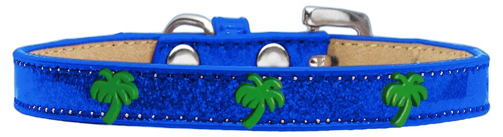 Green Palm Tree Widget Dog Collar Blue Ice Cream Size 12