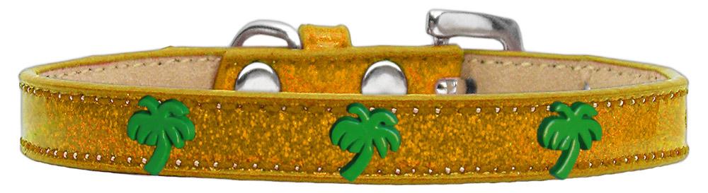 Green Palm Tree Widget Dog Collar Gold Ice Cream Size 18