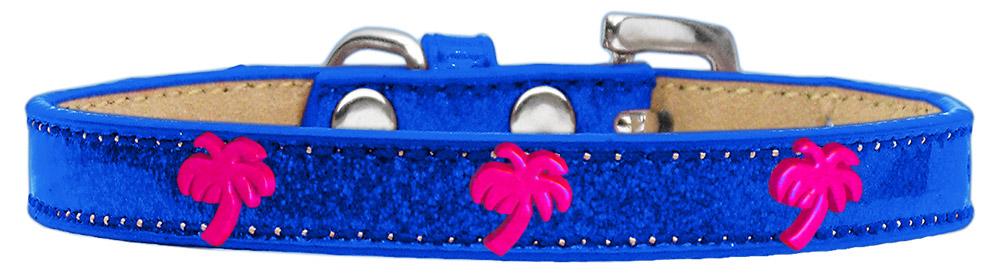 Pink Palm Tree Widget Dog Collar Blue Ice Cream Size 10