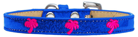 Pink Palm Tree Widget Dog Collar Blue Ice Cream Size 12