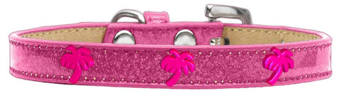 Pink Palm Tree Widget Dog Collar Pink Ice Cream Size 12