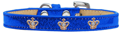 Gold Crown Widget Dog Collar Blue Ice Cream Size 10