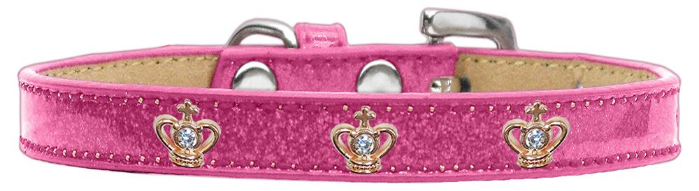 Gold Crown Widget Dog Collar Pink Ice Cream Size 10