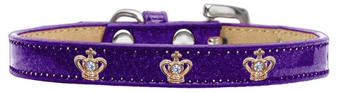 Gold Crown Widget Dog Collar Purple Ice Cream Size 12