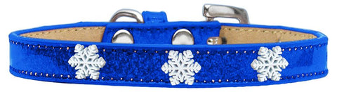 Snowflake Widget Dog Collar Blue Ice Cream Size 12