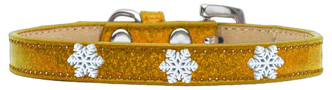 Snowflake Widget Dog Collar Gold Ice Cream Size 10