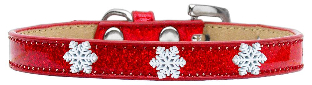 Snowflake Widget Dog Collar Red Ice Cream Size 10