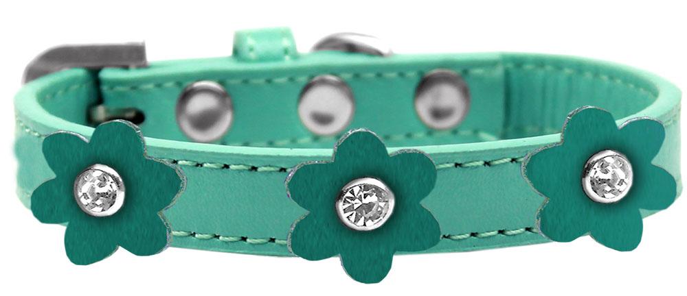 Flower Premium Collar Aqua With Jade Flowers Size 10