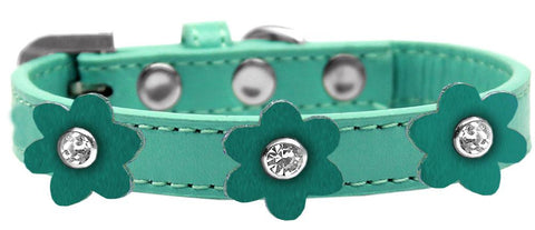 Flower Premium Collar Aqua With Jade Flowers Size 12