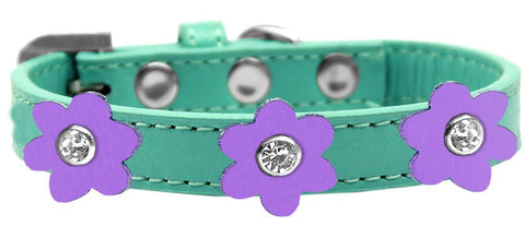 Flower Premium Collar Aqua With Lavender Flowers Size 12