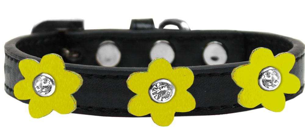 Flower Premium Collar Black With Yellow Flowers Size 10