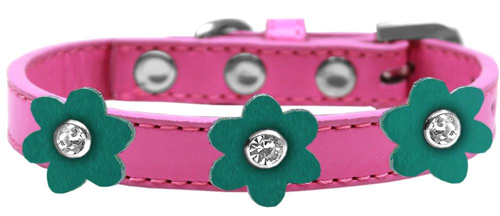 Flower Premium Collar Bright Pink With Jade Flowers Size 10