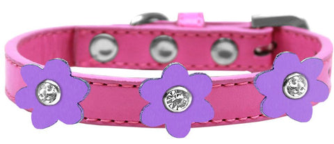 Flower Premium Collar Bright Pink With Lavender Flowers Size 12