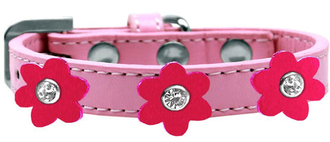 Flower Premium Collar Light Pink With Bright Pink Flowers Size 12