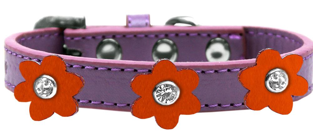 Flower Premium Collar Lavender With Orange Flowers Size 12